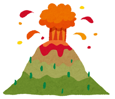 火山噴火のイラスト（自然災害）